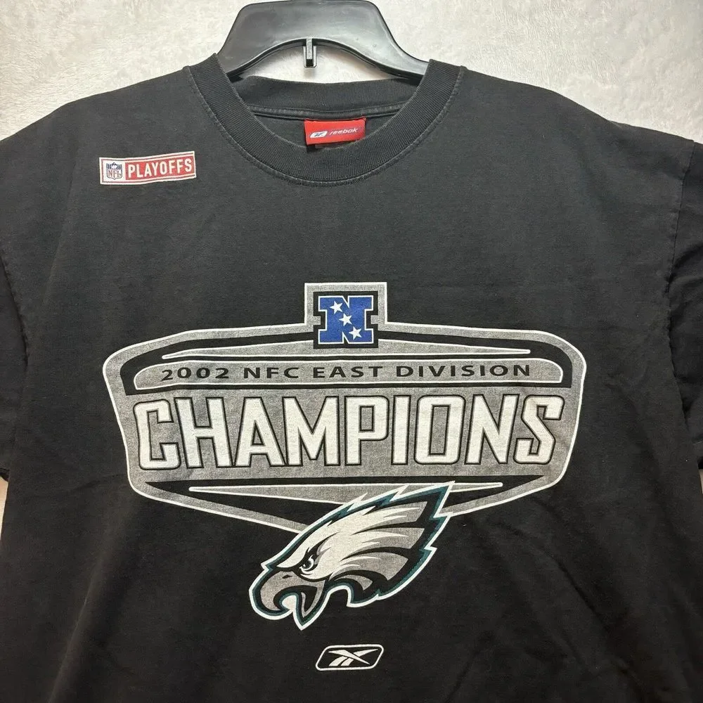 Vtg 2002 Reebok Shirt Mens 2XL Philadelphia Eagles NFL Champions Gray Crew Neck - Picture 5 of 9